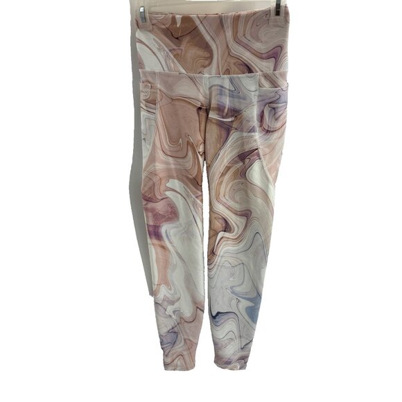 Old Navy Womens Size S High Rise Leggings Marble Print Stretch Active Pants - Picture 1 of 7